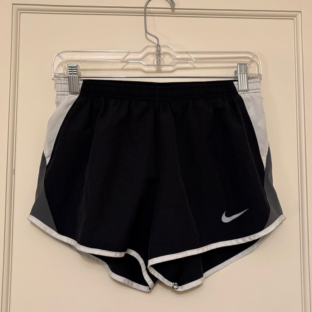 Nike Women's Black, White and Gray Athletic Shorts with White Trim